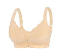Generisch Bequeme Knopfleiste Vorne BHS Damen Maple-BHS mit Vorderverschluss aus Baumwolle, Nahtloser Vollschalen Underwireless，Soft BH Bustier Damen Große Brüste