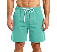 Generisch Bermuda Shorts Herren Badehose Herren Schwarz Kurze Trainingshose Kurze Sport Hosen Kostüme Sporthose Baumwolle Long Shorts Schwimmhose Cargo Badehose 4XL