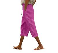 Generisch Bestellungen Anzeigen 3/4 Hosen Damen Sommer Leinenhose Bequeme Hose Casual Lockere Sommerhose Leicht Und Luftig Leinen Freizeithose Strandhose Mit Taschen Meine Monatsabrechnungen Einsehen