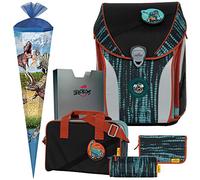 Generisch Big REX - Dinosaurier - DerDieDas ErgoFlex MAX Buttons Schulranzen-Set 6tlg. - SCHULTÜTE GRATIS DAZU