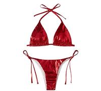 Generisch Bikini Damen Set Sport Push up Badeanzug Bikinihose Sportbikini Swimsuits Bademode Set Badeshorts Swim Romper Frauen Badestrampler 2025 Sommer Badeoverall