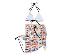 Generisch Bikini Set, Badeanzug Damen, Stilvoller Bikini Mit Transparentem Netzrock Als Strandkleid Dreiteiliges Badeanzug Outfit FüR Den Strand