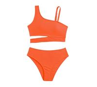 Generisch Bikinis FüR Teenager,MäDchen Zweiteiliger Badeanzug Einfarbiger Tankini-Bikini Sommerbademode FüR Strand Und Freizeit