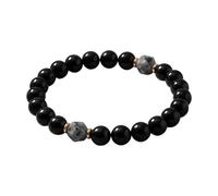 Generisch Black Bead Bracelet | Obsidian Energy Fashion Accessories - Black Stone Manifestation Bracelets | for Adults Women Men Couple Daily Home Travel Party Dating Birthday