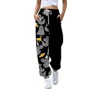 Generisch Black Friday Angebote 2024 Jogginghose Damen Baggy Halloween Hose Freizeithose Hohe Taille Sporthose Trainingshose Jogger Pant Sweatpants Mit Taschen Angebote Damen