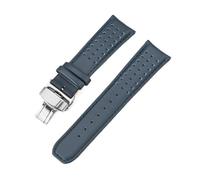 Generisch Blaues Lederarmband, kompatibel mit Citizen Blue Angels Series Arc Curved 22 mm 23, Rindslederarmband, Blancpain Fifty Fathoms(Royal blue blue03,23mm)