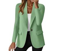 Generisch Blazer Damen Elegant Jacke Langarm Blazerjacke Business Mantel Geschäft Büro Anzugjacke Übergangsblazer Sakko Anzug Einfarbig Arbeitsblazer Freizeitjacke Damenblazer(A16 Mint Green,XL)