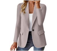 Generisch Blazer Damen Langarm Casual Arbeit Büro Knopf Open Front Jacke Anzug Herbst Blazer Damen Elegant Jacke Dressy Business Casual Outfits Kostüme Für Die Sakko Anzugjacke Für Arbeit Trenchcoat