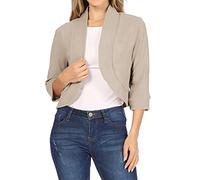 Generisch Blazer Jacke Damen Elegant Und 3/4 Arm Kurz, Blazer Damen Blau Kurz Kurzblazer Sportlich Cardigan Casual Sommerjacke Leichte Dünne Sommerblazer Einfarbig Anzugjacke Bequeme Übergangsjacke
