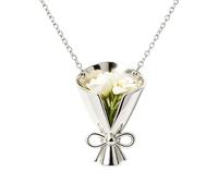 Generisch Blumenhalter Halskette,Kleines Schmuckstück Aus Metall | Damen Vasen-Anhänger Blumenstrauß Halskette | Geschenk für Tochter Mutter zu Hochzeit Geburtstag Valentinstag