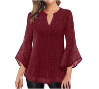 Generisch Blusen Damen Basic Casual Freizeithemd Kuschelig Luftig Blusentop Einfarbig Schönes Schnitt Sommertops Comfy Tunika Kleidung