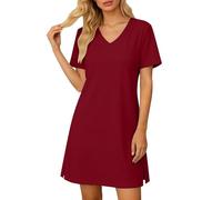 Generisch Bodycon Kleid Damen V Ausschnitt Kurzarm Seitlicher Schlitz Enge Passform für Sommer Freizeit Figurbetontes Puristisches Bodycon Kleid