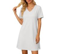 Generisch Bodycon Kleid Damen V Ausschnitt Kurzarm Seitlicher Schlitz Enge Passform für Sommer Freizeit Figurbetontes Puristisches Bodycon Kleid