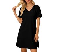 Generisch Bodycon Kleid Damen V Ausschnitt Kurzarm Seitlicher Schlitz Enge Passform für Sommer Freizeit Figurbetontes Puristisches Bodycon Kleid