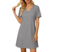 Generisch Bodycon Kleid Damen V Ausschnitt Kurzarm Seitlicher Schlitz Enge Passform für Sommer Freizeit Figurbetontes Puristisches Bodycon Kleid