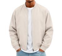 Generisch Bomberjacke Herren Leichte Dünne Lässige Jacke Casual Blouson Freizeit Freizeitjacke Male Blousonjacke Blousonjacke Fliegerjacke Leichte Sommerjacke Farbe Block Varsity Mantel Khaki 4XL