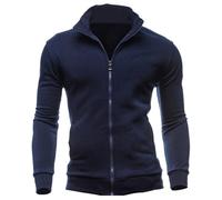 Generisch Bonprix Herrenmode Jacken Herren-Sweatshirt ohne für die Freizeit im Freien. Lockere Passform, einfarbiges Design, perfekt für Winter. Pflegeleichtes, Herren Wintermantel Blau (Navy, L)
