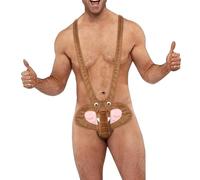 Generisch Borat Anzug MäNner Sexy Mankini Badeanzug Elefanten Unterhose Tanga Herren Lustig Boxershort mit RüSsel Locker Mini String Kitkat Club Outfit Badeslip