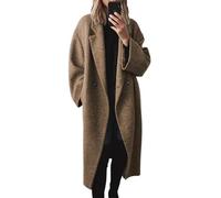 Generisch Boucle-Mantel Mantel Damen Robuste Und Warme Wintermantel Weiche Teddymantel Parka Für Casualen Anlass Mäntel Mit Taschen Elegante Fleecemantel Braun M