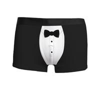 Generisch Boxershorts Herren Herren Weihnachts Digital 3D Druck, atmungsaktiv, bequem modisch, mit Taillen Boyshort Unterwäsche (Black, M)