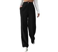 Generisch Breitcord Hose Damen: Weites Bein High Waist Elegant Herbst Breitcord Cordhosen Locker Winter Große Größen Bequem Freizeithose Kordhose Stretch Lang Cordhose Schlaghose