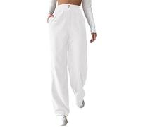 Generisch Breitcord Hose Damen: Weites Bein High Waist Elegant Herbst Breitcord Cordhosen Locker Winter Große Größen Bequem Freizeithose Kordhose Stretch Lang Cordhose Schlaghose