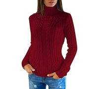 Generisch Bunt Gestreiftes Oberteil, Gestreifter Pullover Damen, Jumpers Oversize Rollkragenpullover Pulli Strickpullover Warm Winterpullover Sweater Pullover Langarm Rollkragenshirt Winter