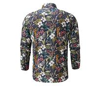 Generisch Business Hemd Herren - Herren Frühling Sommer Shirt Top Langarm Tops Blumendruck Shirt Beach Button Soft Work Shirt Top