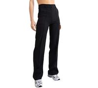 Generisch Business Hose Damen High Waist Anzughose Straight Leg Lange Hose Einfarbig Stretch Stoffhose Casual Gerade Geschnitten Freizeithose mit Taschen und Knöpfen Elegant Arbeits Büro Hosen