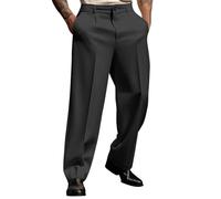Generisch Business Hose Herren Stretch Bundfaltenhose Cargo Chino Slim Fit Baumwolle Jogginghose Freizeithose Kariert 3XL
