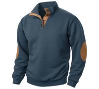 Generisch Business Pullover Herren Pulli Sport Basic Fleece Freizeit Rundhals Casual Langarm Sweatshirt Herren ohne Kapuze Soft Schwarz Lockere Langarmshirt Fleece Pullover Oberteile