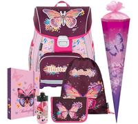 Generisch Butterfly - Schmetterling - Oxy Bag Premium Schulranzen-Set - Heftbox A4 Gratis (6 teilig mit Schultüte)