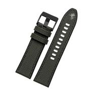 Generisch Canvas-Silikon-Uhrenarmband, kompatibel mit Diesel Dz4500 Dz4506 DZ7420 Herren-Offizierserie 24 26 mm 28 Zubehör Nylon-Uhrenarmband(Army Green-black,26mm)