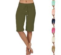 Generisch Caprihose Damen Sommer Leicht 3/4, Jogginghose Damen High Waist