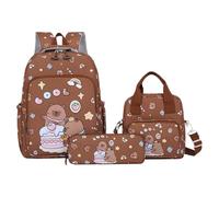 Generisch Capybara Backpack - Cartoon Bookbag Set | Cute Kids Daily Travel Backpack | 3-Piece Set with Lunch Bag Pencil Case, for School Outdoor, 38x28x13cm