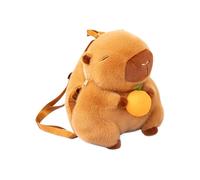 Generisch Capybara Plush Backpack Cute, Stuffed Animal Handbag Orange Toy Bag, Soft Kawaii Plush Carrier Large Capacity Mini Travel Backpack Decorative Home Display Gift for Kids Girls Animal Lovers