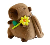 Generisch Capybara Rucksack, weicher Plüsch-Rucksack mit großem Fassungsvermögen, Kuscheltier-Design für Kinder, Mädchen, ideal für Schule, Reisen, Geburtstage, Camping und Picknick