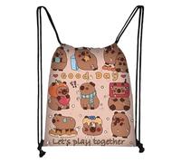Generisch Capybara Sac À Dos Pour Usage Scolaire, Sac Sà Dsos Étanche Avec Cordon Dee Serrage, Ssac Às Sdos De Sport, Posur, Femmes, Hommes, Gym, Plage, Entraînement, École, Voyage, Randonnée