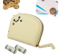 Generisch Card Holder, Cat Wallet, PU Leather Mini Purse 3.94x0.98x3.54 inches, Secure Zippered Pocket, Cute Organizer Case, Stylish Storage Accessory for, Compact ID Cash Keeper