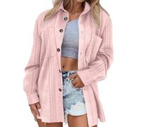 Generisch Cardigan Damen Strickjacke Mit Reversknopf Vorne Einfarbig Gemusterter Pullovermantel FüR Winter