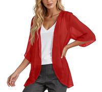 Generisch Cardigan Sommer Damen Leicht Dunkelblaue Strickjacke Kurz Grobstrick Beige Trachtenstrickjacke Leichter Grau Große Größen Bunt Gelber Lochmuster Rosa Rot