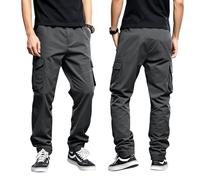 Generisch Cargo Hose Herren Baggy Stretch Jogginghose mit Taschen Bequem Atmungsaktiv Arbeithosen Leichte Fitness Sporthose Outdoor Tactical Hose Wanderhose Trekkinghose Cargohose