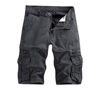 Generisch Cargo Shorts Herren mit Mehrere Taschen Arbeitshosen Männer 3/4 Lang Kurze Hose Camouflage Sporthose Kurz Outdoor Sweat Bike
