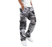Generisch Cargohose Herren Camouflage Freizeithose mit Multi Taschen Elastische Taille Arbeitshose Lange Baumwolle Jogginghose Regular Fit Rangerhose Dschungelcamp Kostüm