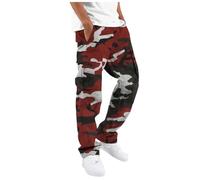 Generisch Cargohose Herren Camouflage Freizeithose mit Multi Taschen Elastische Taille Arbeitshose Lange Baumwolle Jogginghose Regular Fit Rangerhose Dschungelcamp Kostüm