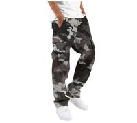 Generisch Cargohose Herren Camouflage Freizeithose mit Multi Taschen Elastische Taille Arbeitshose Lange Baumwolle Jogginghose Regular Fit Rangerhose Dschungelcamp Kostüm