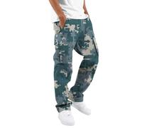 Generisch Cargohose Herren Camouflage Freizeithose mit Multi Taschen Elastische Taille Arbeitshose Lange Baumwolle Jogginghose Regular Fit Rangerhose Dschungelcamp Kostüm