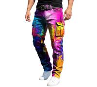 Generisch Cargohose Herren, Herren Arbeitshose Taktische Cargo-Hose Elastische Taille Arbeitshosen Multi Taschen Kordelzug Ripstop Regular Fit Chino Hose Stretch Sporthose Leichte