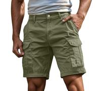 Generisch Cargoshorts Herren Kurze Hosen mit Reißverschluss und Knopf Mehrere Taschen Männer Einfarbig Sommer Shorts Klassische geschnittene Sportshorts Outdoorhose, S-4XL