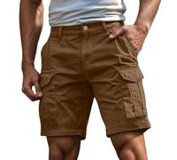 Generisch Cargoshorts Herren Kurze Hosen mit Reißverschluss und Knopf Mehrere Taschen Männer Einfarbig Sommer Shorts Klassische geschnittene Sportshorts Outdoorhose, S-4XL